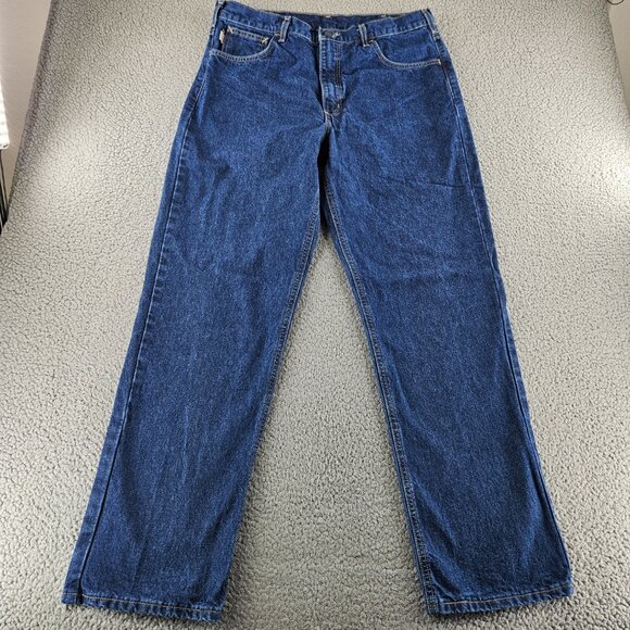 Carhartt FR Jeans Mens 36x32 Blue Denim Flame Resistant Relaxed Fit CAT 2 Work - Picture 1 of 16